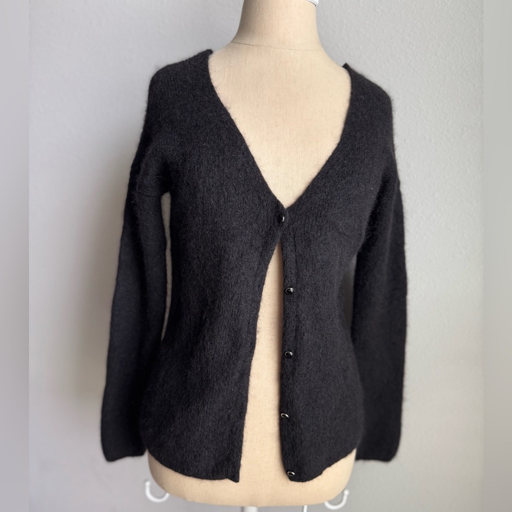 La Maille Sezane Barry Cardigan Mohair Alpaca V-Neck Knit Women’s Button - Picture 2 of 15